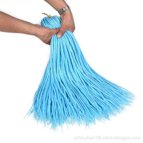 24 Inch 22 Strands Colorful 3D Cubic Split Twist Synthetic Crochet Hair Box Braid